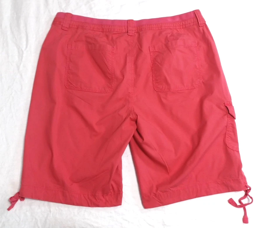 Pantalones Cortos para Mujer St Johns Bay 16 Carga Bermudas Algodón Elastizado Rosa Salmón Foto 2 de 4