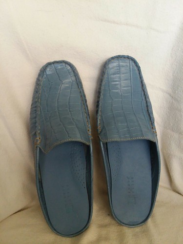 Carole Little Mocassin Lagitimo Damengröße 9,5 blaue Leder-Flats hergestellt in... - Bild 1 von 4