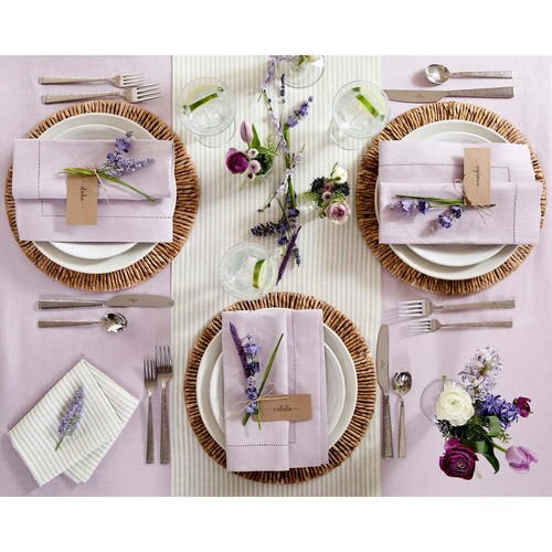 Solino Home 100% Pure Linen Tablecloth Summer Dining Solid Classic Hemstitch New - Picture 16 of 167