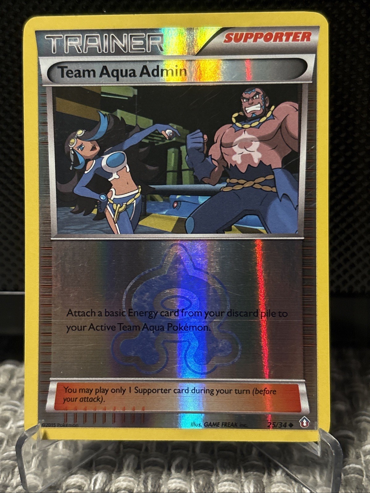 Team Aqua Admin 25/34 Double Crisis Reverse Holo (LP)