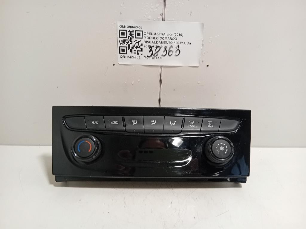 COMANDI CLIMA PER OPEL Astra Berlina (K) 39042438 B14XE (15>)