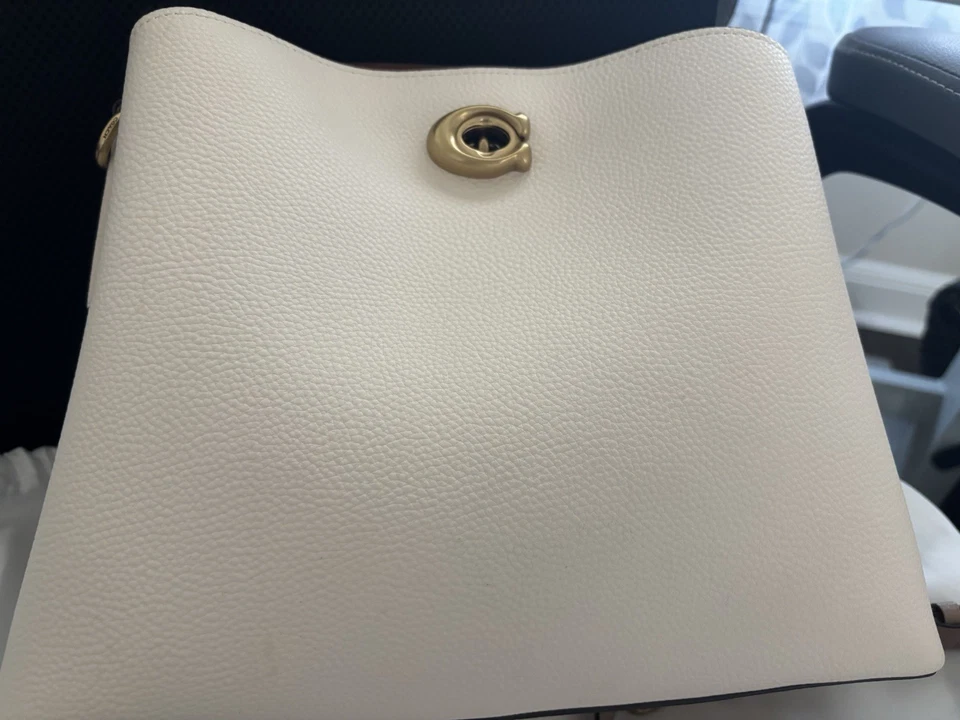 Nuevo sin etiquetas Auténtico Bolso Cubo Coach Willow Cuero Bloques de Color Tostado Tiza Foto 3 de 4