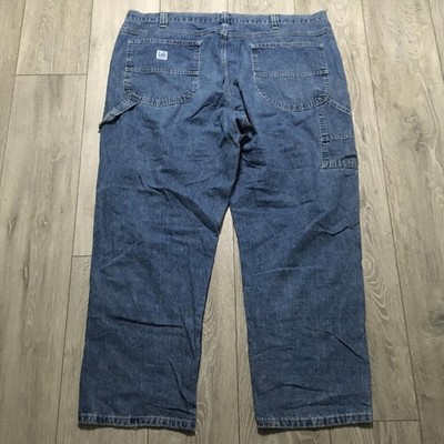 Lee Dungarees Jeans Mens W46 L30 Blue Denim Straight Carpenter Workwear