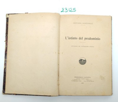 G.i Martinelli Der Instinkt der Dominanz .. ex libris Rubino Cavotta 1913