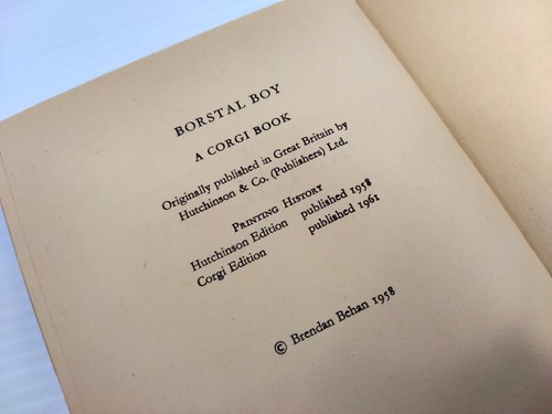 VINTAGE 1961 Paperback Corgi 1961 Borstal Boy Brendan Behan VGC+ - Foto 6 di 6