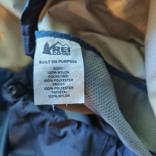 REI Co-op Rainier Rain Jacket Peak 2.5L Ripstop Mens Medium Blue Outdoor - Picture 9 of 11