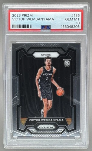 158048205 Victor Wembanyama 2023 Panini Prizm #136 Rookie RC PSA 10