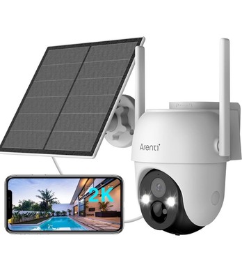 Überwachungskamera Außen, solarbetrieben PTZ 2K/3MP Farb Nachtsicht UVP 105£