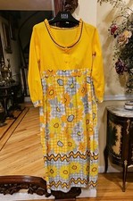 Vintage Yellow Dress Women gorgeous summer, sz S. A9