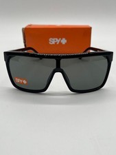 SPY Optic Flynn Sunglasses Men  s Black Gray Shield Wrap Sport Happy Lens