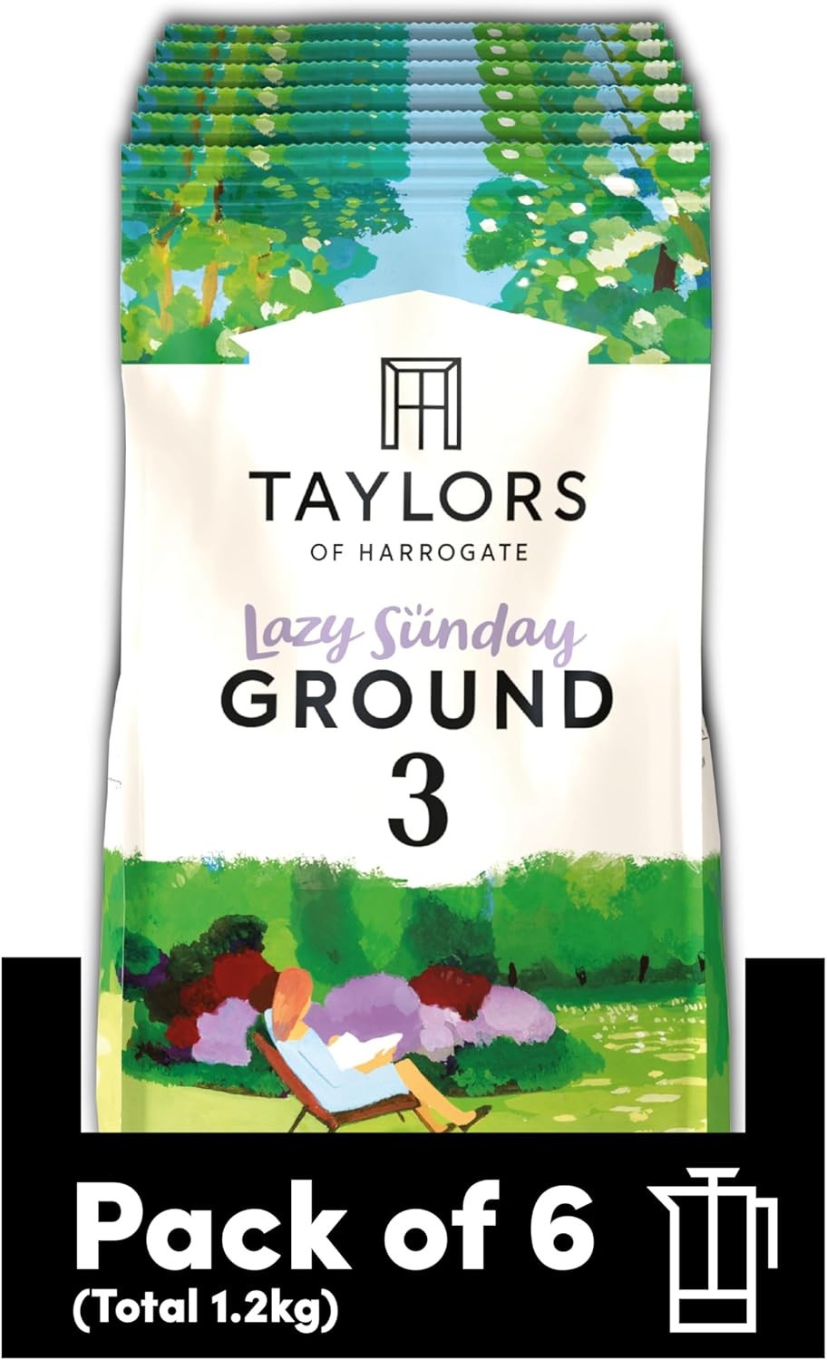 Taylors of Harrogate Lazy Sunday Ground Coffee Pack Of 6 x 200 g (Total 1.2kg)