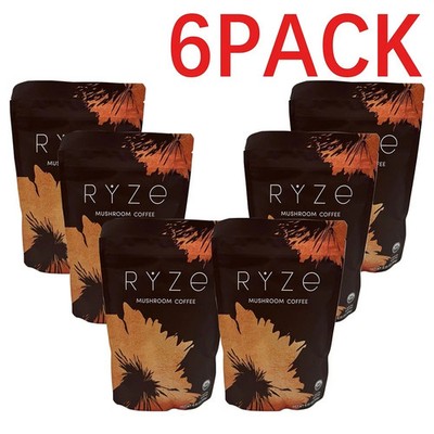 6PC NEW Organic Ryze Mushroom Coffee, 30 Servings/Bag, Instant, Free Shipping