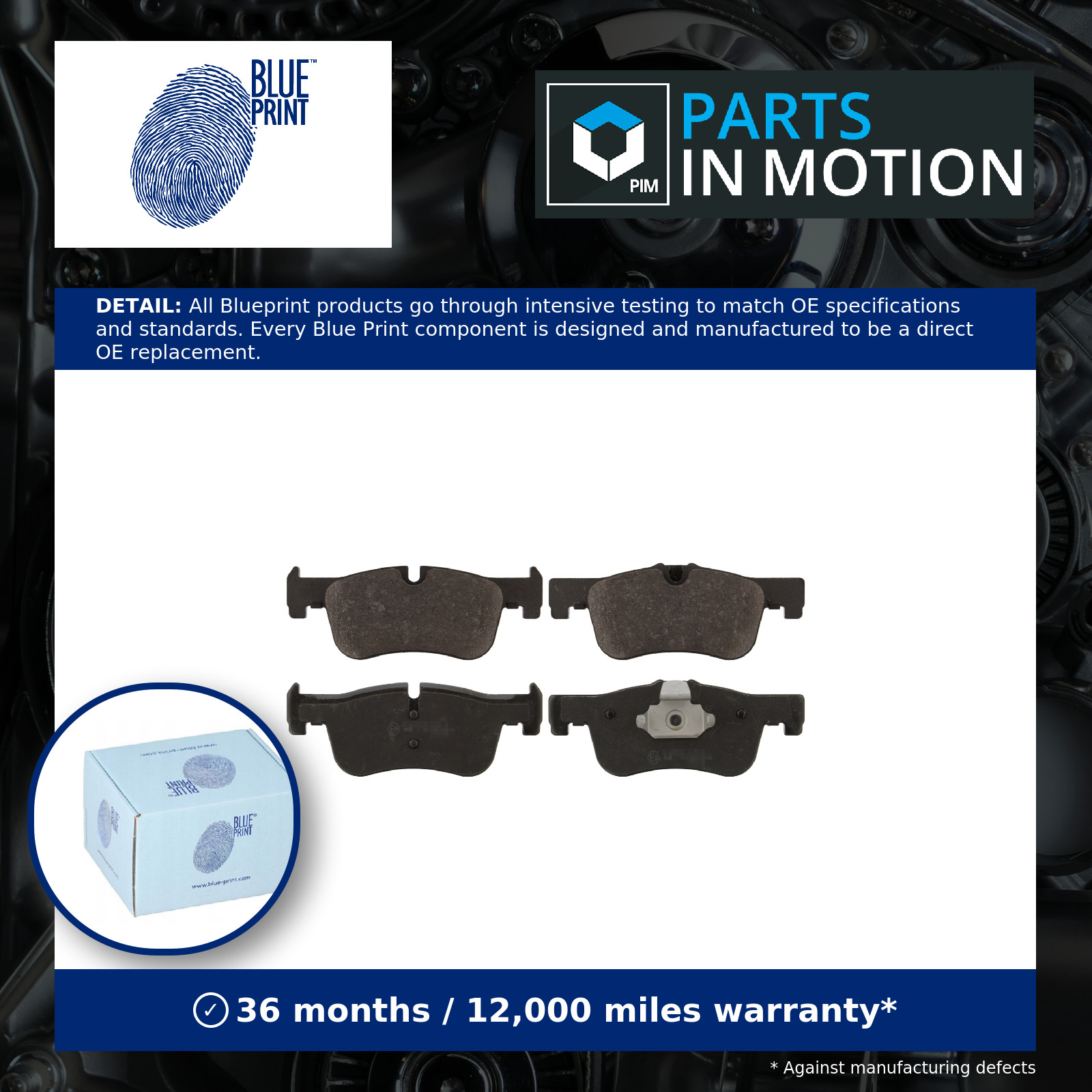 Brake Pads Set fits BMW 118 F20, F21 1.5 Front 2015 on B38B15A Blue Print New - Image 10