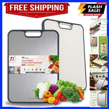 99.9 Pure Titanium Cutting Board for Kitchen Double Sided Chopping Board w...
