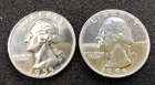1955 & 1956 Proof Washington Quarters -Philadelphia Mint- BU Cond - Light Toning