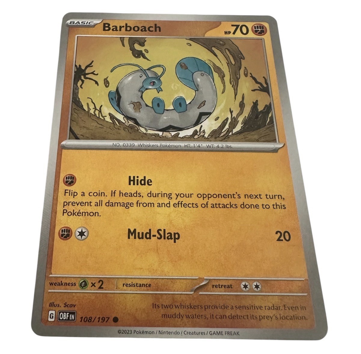 Barboach 108/197 Common Obsidian Flames Pokemon Near Mint NM - Buy 3 Get 2 Free