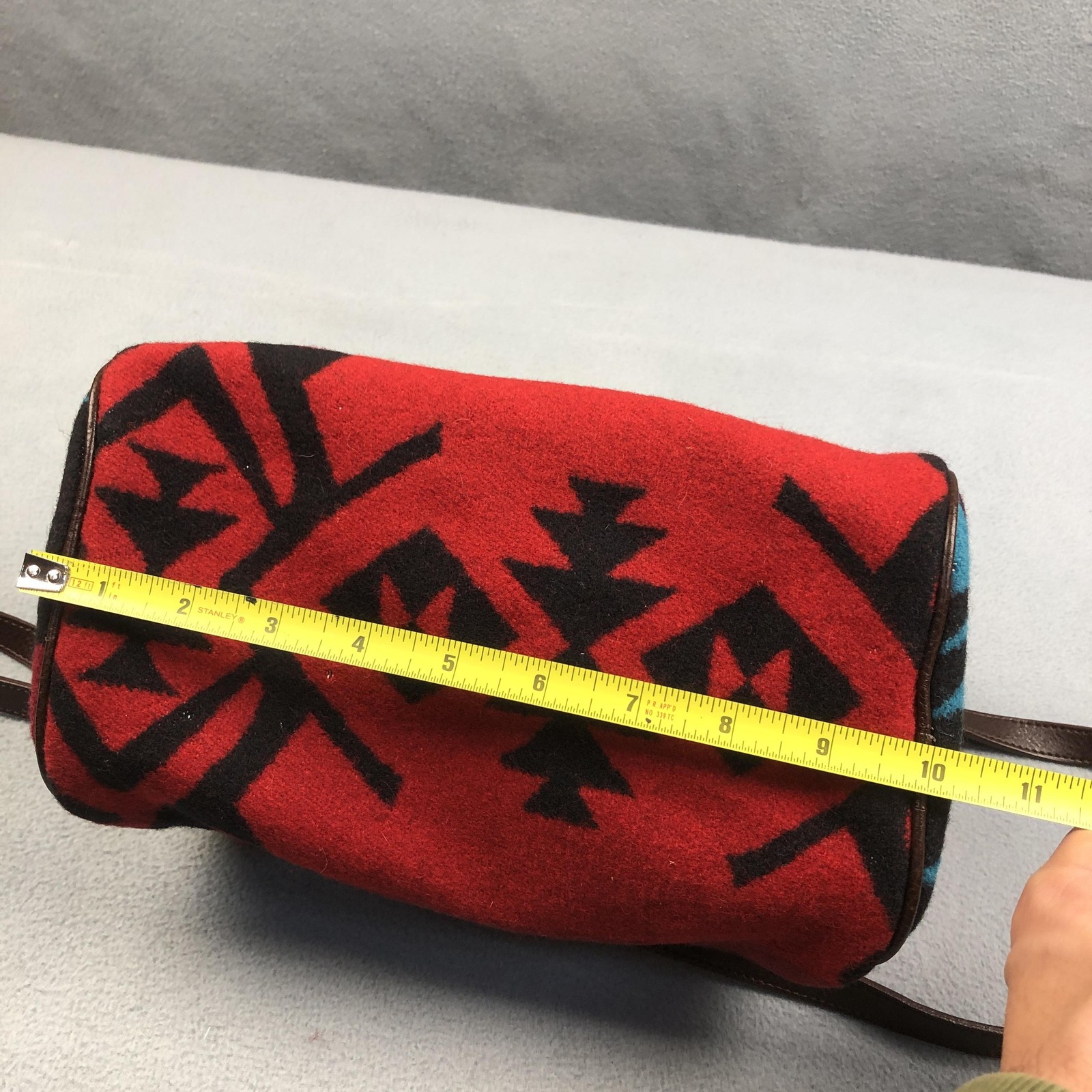 Pendleton Bag Small Wool Blend Blue Red Aztec Sou… - image 9