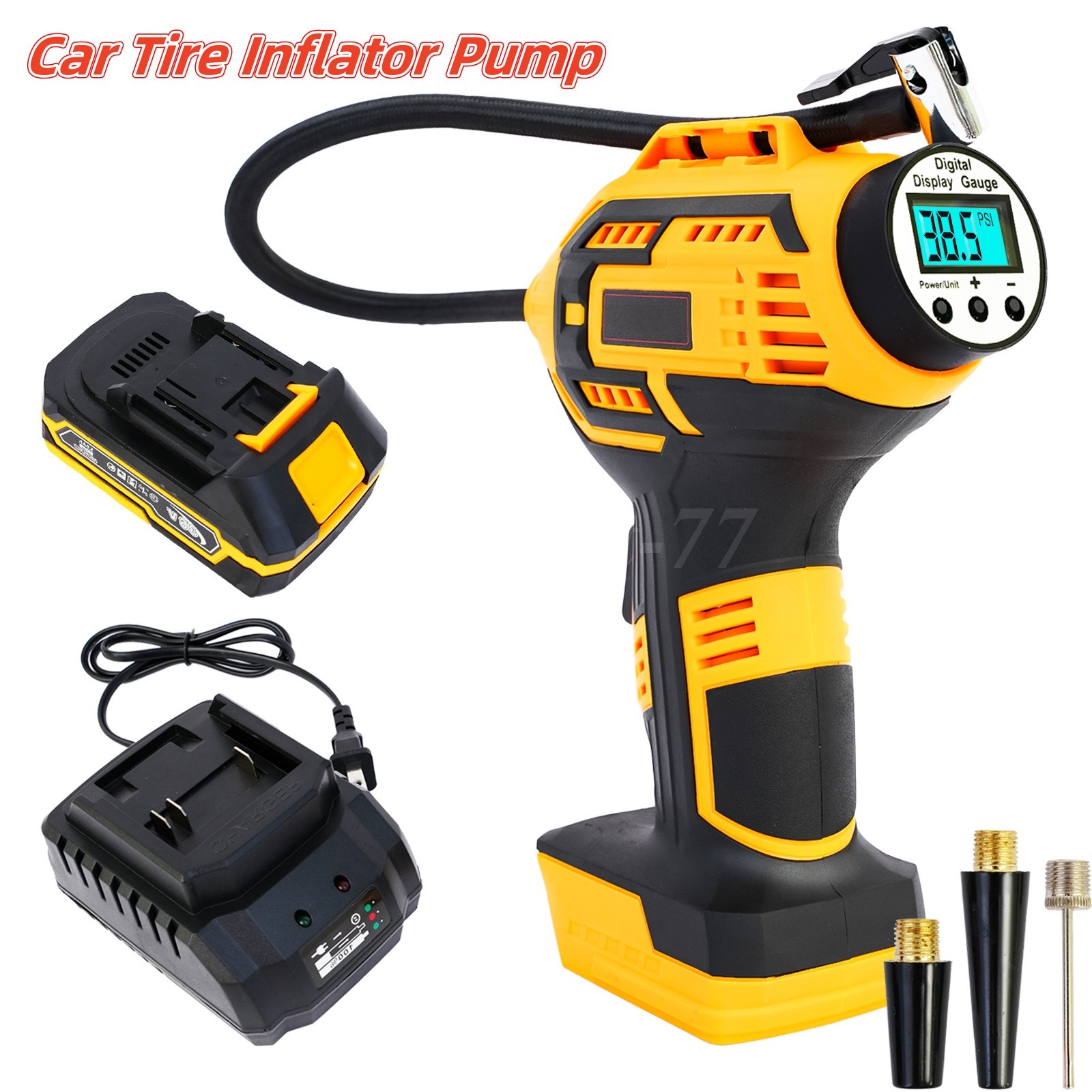 36v Cordless Tire Pump Rechargeable Battery Powered