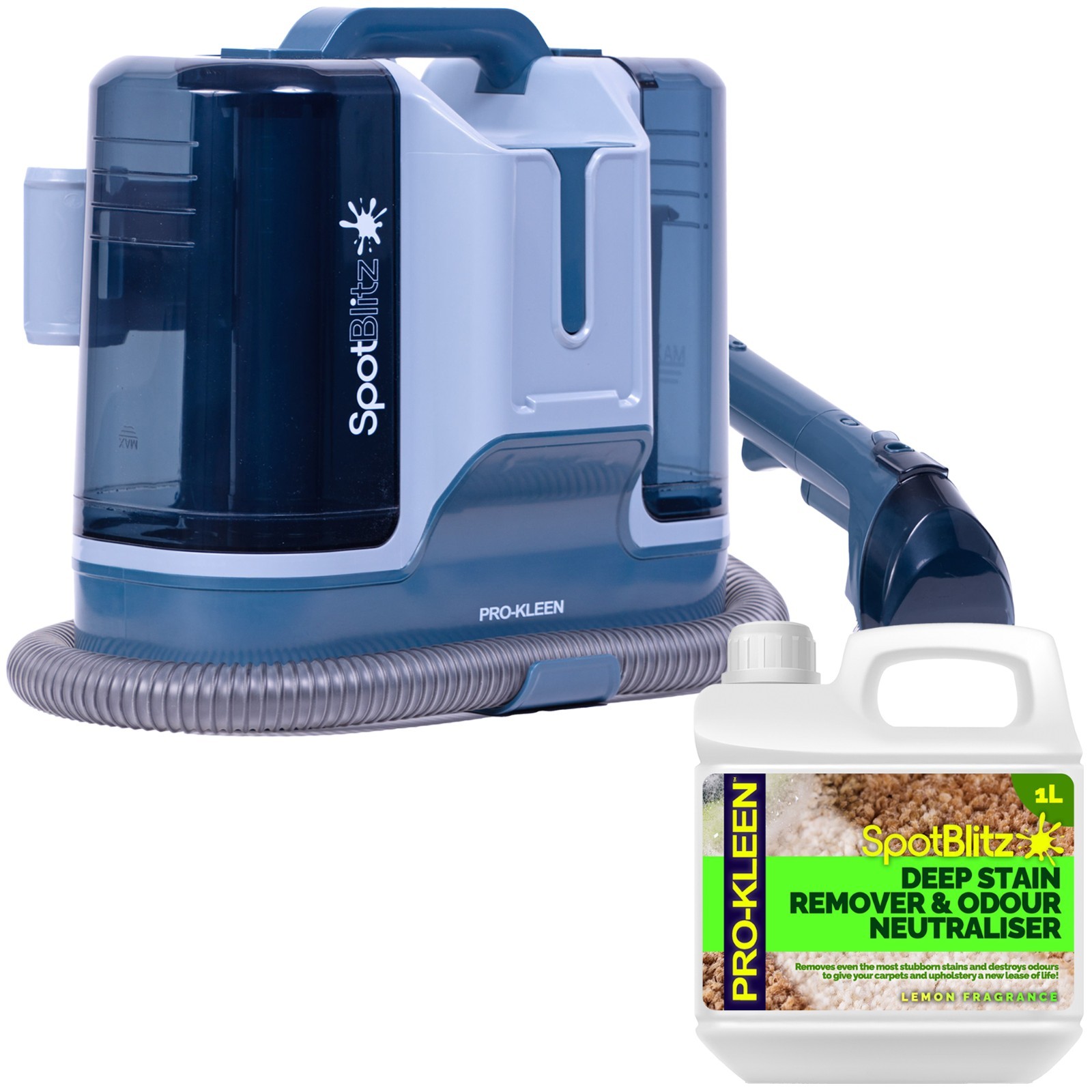 ProKleen SpotBlitz Spot Stain Remover Carpet Car Cleaner 450W & Stain Remover 1L