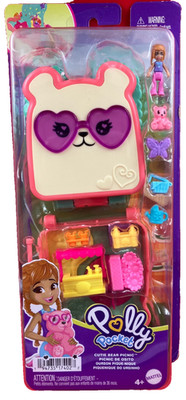 Mattel Polly Pocket Cutie Bear Picnic Compact   Micro Doll & Accessories   NEW