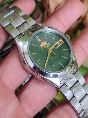 MINT Authentic Vintage Orient Crystal 21J Automatic Japan Green Dial EM5A-C0 CA