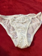 Vtg Escante String Bikini Panties Medium Nylon Sissy White Mexico 1990  s Large