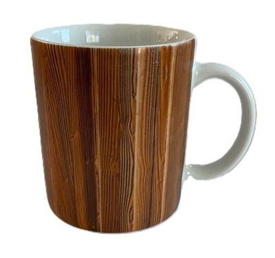 Könitz Wooden Texture Becher, Tasse, Kaffee-Tasse, Porzellan, Holzmuster, 300 ml