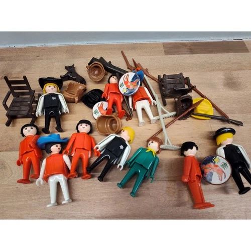 Lot of Vintage Playmobil People and Weapons - Viking and Old West