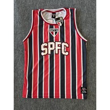 Sao Paulo FC SPFC Basketball Tank Top Jersey- Red Black Stipes- NWT