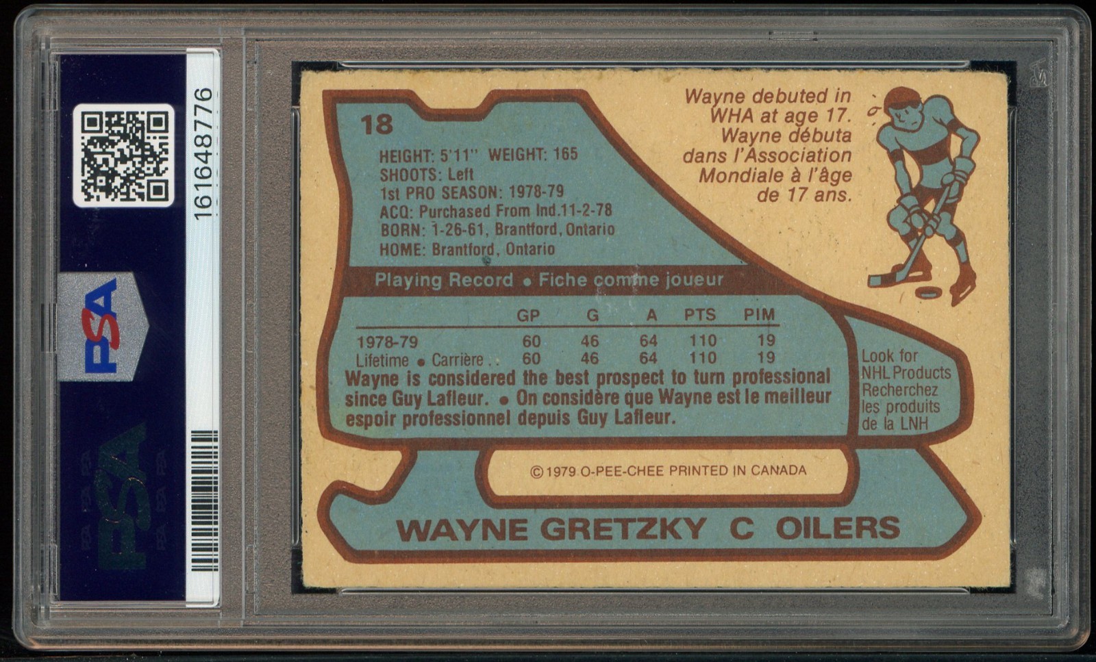 1979-80 O-PEE-CHEE OPC Hockey #18 Wayne Gretzky RC Rookie HOF PSA 2 GOOD view 2