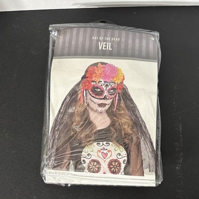 Day Of The Dead Costume Accessory Adult Skelton Bride Costume Veil