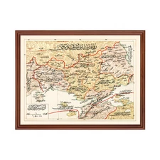 Old Map of Edirne 1909 - Vintage Turkey Art Wall Decor Print