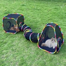 Outdoor Cat Enclosures, Cat Tunnels Tents Cubes for Indoor Cats with Play Bal...