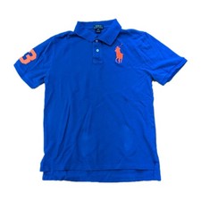 Polo Ralph Lauren Big Pony 3 Polo Shirt 2 Button Youth X-Large Blue Custom Fit