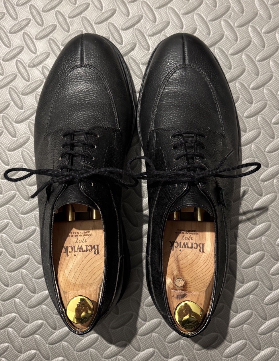 Paraboot Avignon Black Grain Leather Derby Shoes - UK 8 / US 9 / EU 42 image 3