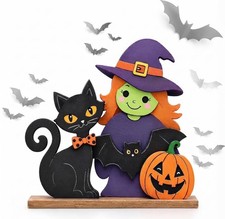 Halloween Decor, Cute Vintage Table Centerpieces 10.7 x 11.4 inches, Witch