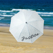 Justice Girls Umbrella, Stick Style, Curved Handle Multicolor One Size NEW