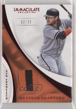 2017 Panini Immaculate Swatches Prime 2/25 Brandon Crawford #S-BC 0c3