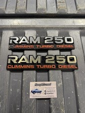 1992 1993 Dodge Ram 250 Cummins Turbo Diesel Fender Emblem Badge Oem Pair D250