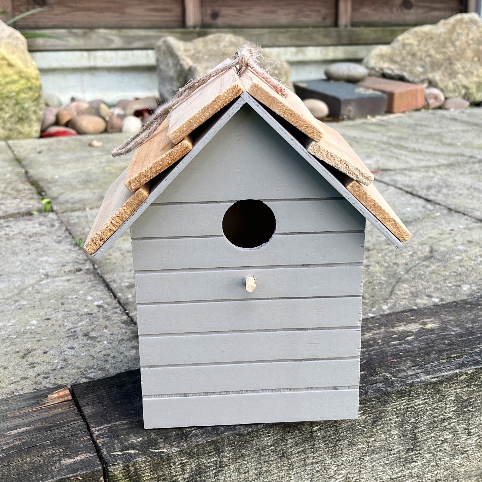 Bird Houses for Garden Grey Outdoor Decoration Hanging Nesting Box Robin Tree