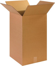 14X14X24 Corrugated Cardboard Boxes, Pack of 15 Tall 14"L X 14"W X 24"H, Stron