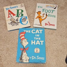 Dr. Seuss Book Club Edition Hardcover Lot: ABC, Cat in the Hat, Foot Book