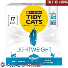 Lightweight Cat Litter Clumping Dust Free 21 Day Odor Control Multi Cat 17lbs US