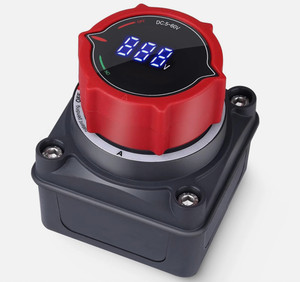 Battery Disconnect Switch with Voltmeter, DC 5-60V Master Isolator Cut/S