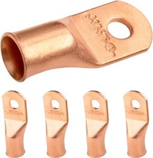 3/0 AWG 5/16 M8 Hole Heavy Duty Wire Lugs Battery Cable Ends Bare Copper