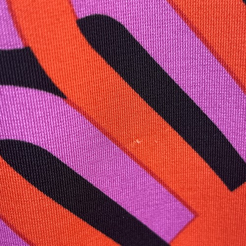 Trina Turk Dress 6 Long Sleeve Shift Geo Purple Orange Black Lined Stretch B166 - Picture 7 of 19