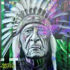 SENK Malcolm - Original Painting - "Tribal Soul 2" 60x60cm - 2024