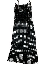 Zara Black and White Polka Dot Cowl Neck Maxi Dress Women's XS