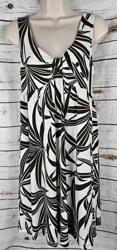 Tommy Bahama, Tommy Bahama Brown Tropical Floral Dress M Jersey Knit Babydoll Sleeveless