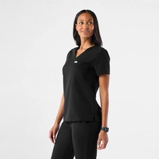 FIGS Catarina One Pocket Black Short Sleeve Scrub Top Size XS